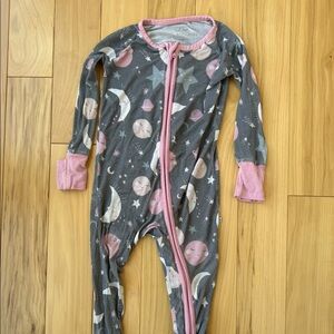 Little Sleepies zippy size 6-12m grey and pink